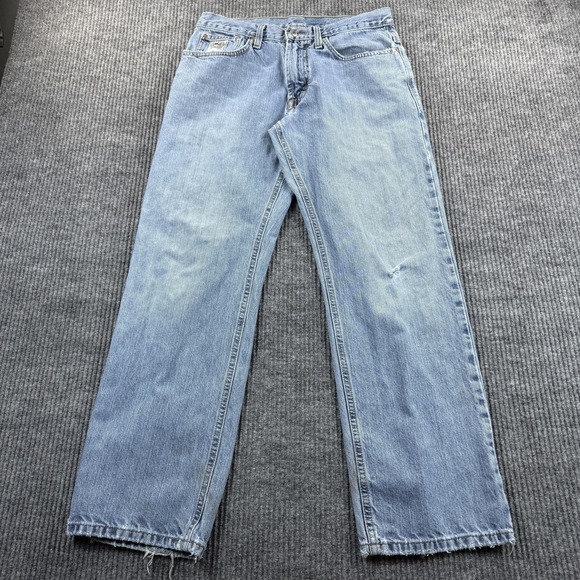 Cinch Jeans Mens 30x28 Light Wash Blue Straight Leg Denim Distressed Western - Picture 1 of 9